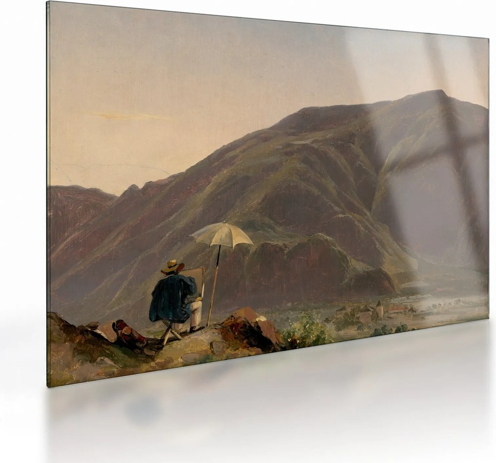 Obraz na szkle - Jules Coignet, View of Bozen with a Painter, reprodukcje (70x50 cm)