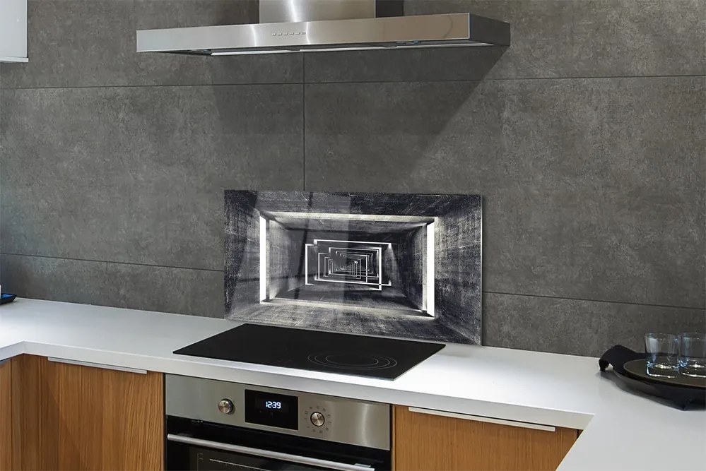 Panel szklany do Kuchni Abstrakcyjny Tunel