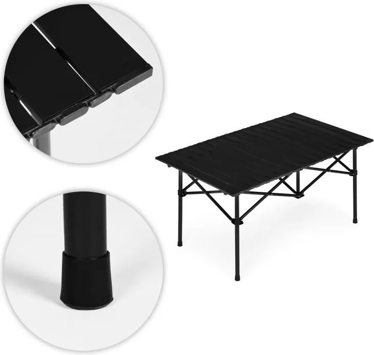 Składany stolik turystyczny Trevio 0951, 95x55,5 cm, czarny