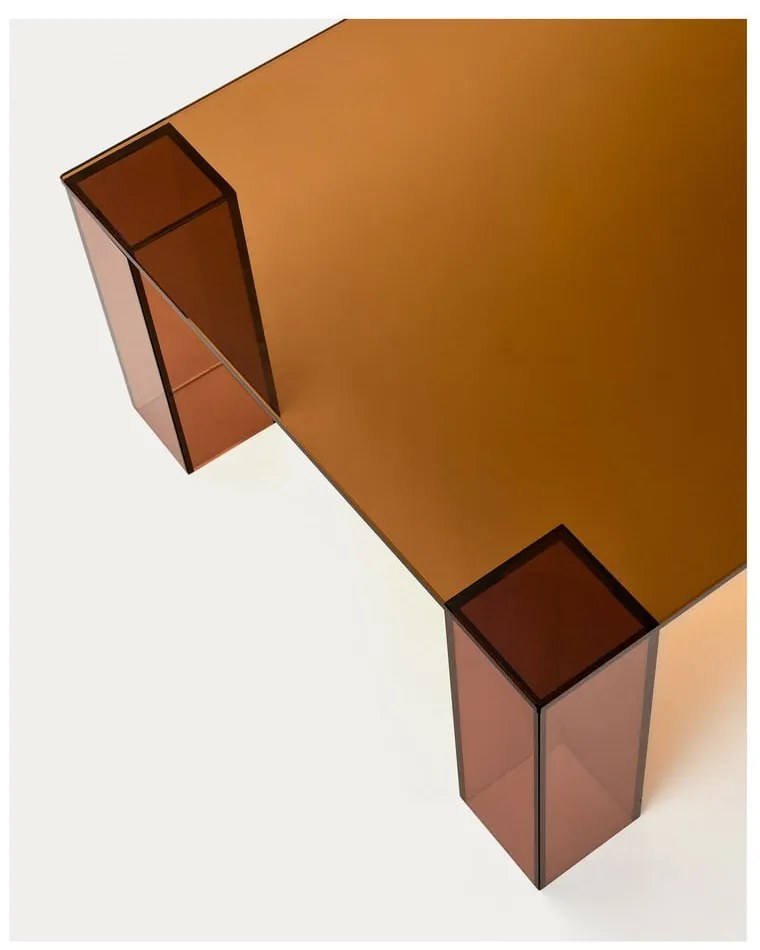 Brązowy szklany stolik 60x140 cm Adularia – Kave Home