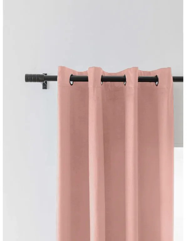 Zasłona zaciemniająca VELVET 140x250 cm, różowa Zawieszanie: Metalowe pierścienie