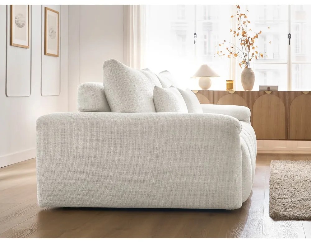 Biała sofa z tkaniny szenilowej 264 cm Ivane – Bobochic Paris