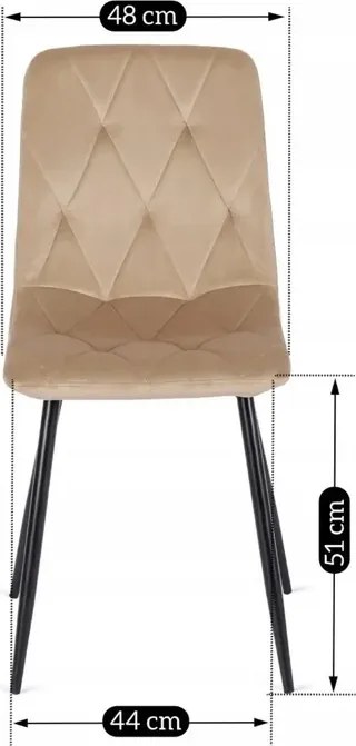 Zestaw Stół Okrągły LAUREN 80 cm Dąb Złoty/Czarny i 4 Krzesła ROBIN Beżowe