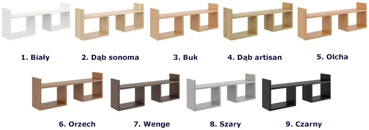 Minimalistyczna półka ścienna w kolorze wenge - Dorsa