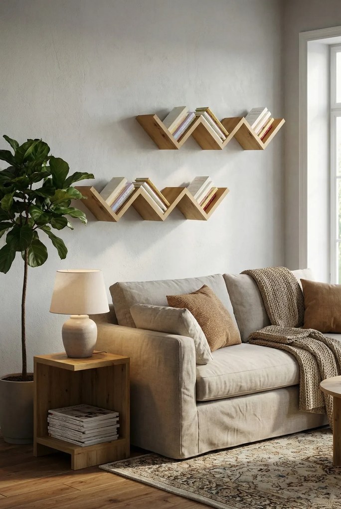 Zestaw dwóch półek ściennych dąb artisan L5-G27