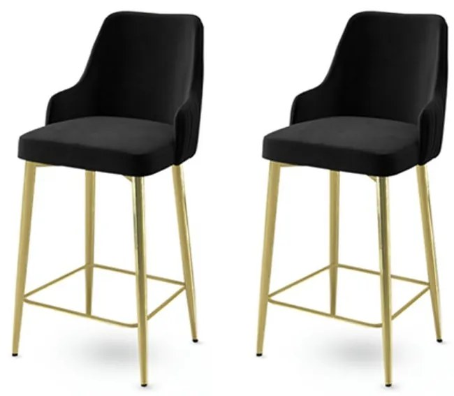Zestaw krzeseł barowych Enox Black and Gold, 2szt.