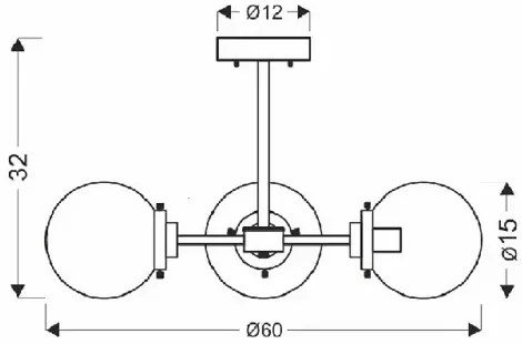 Potrójna lampa sufitowa ze szklanymi kloszami - V133 W5-A49