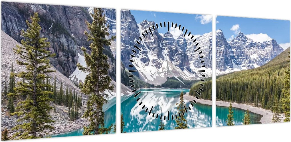 Obraz - Park Narodowy Banff (z zegarem) (90x30 cm)
