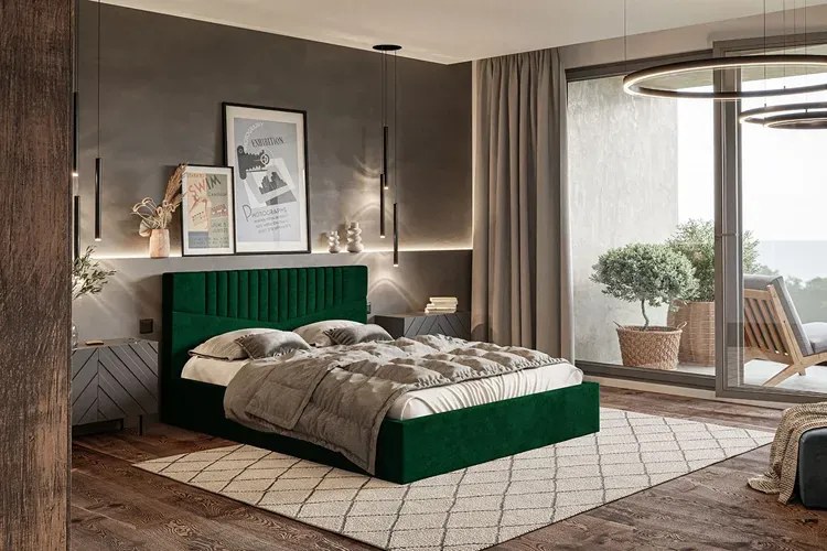 Tapicerowane łóżko 160x200 Birmi 3X - 36 kolorów