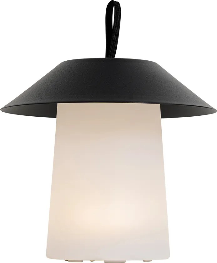 Lampa stołowa czarna z wbudowanym LED-em, 3-stopniowy ściemniacz, akumulatorowa - Ivan