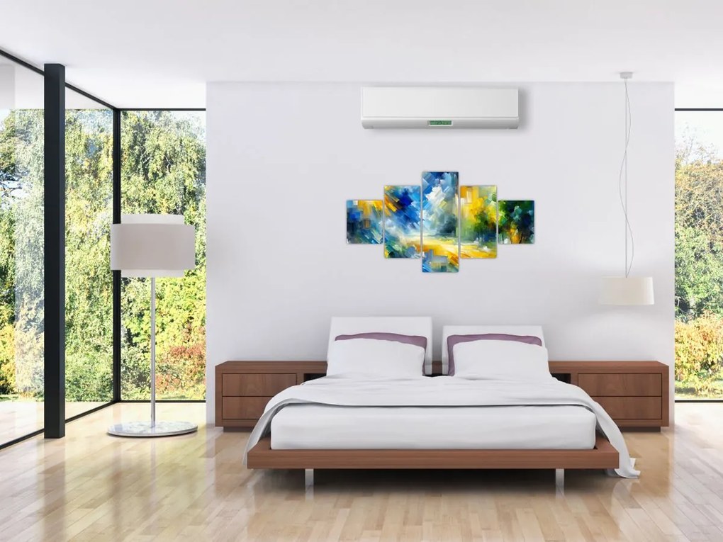 Obraz - Abstrakcyjny słoneczny dzień (125x70 cm)