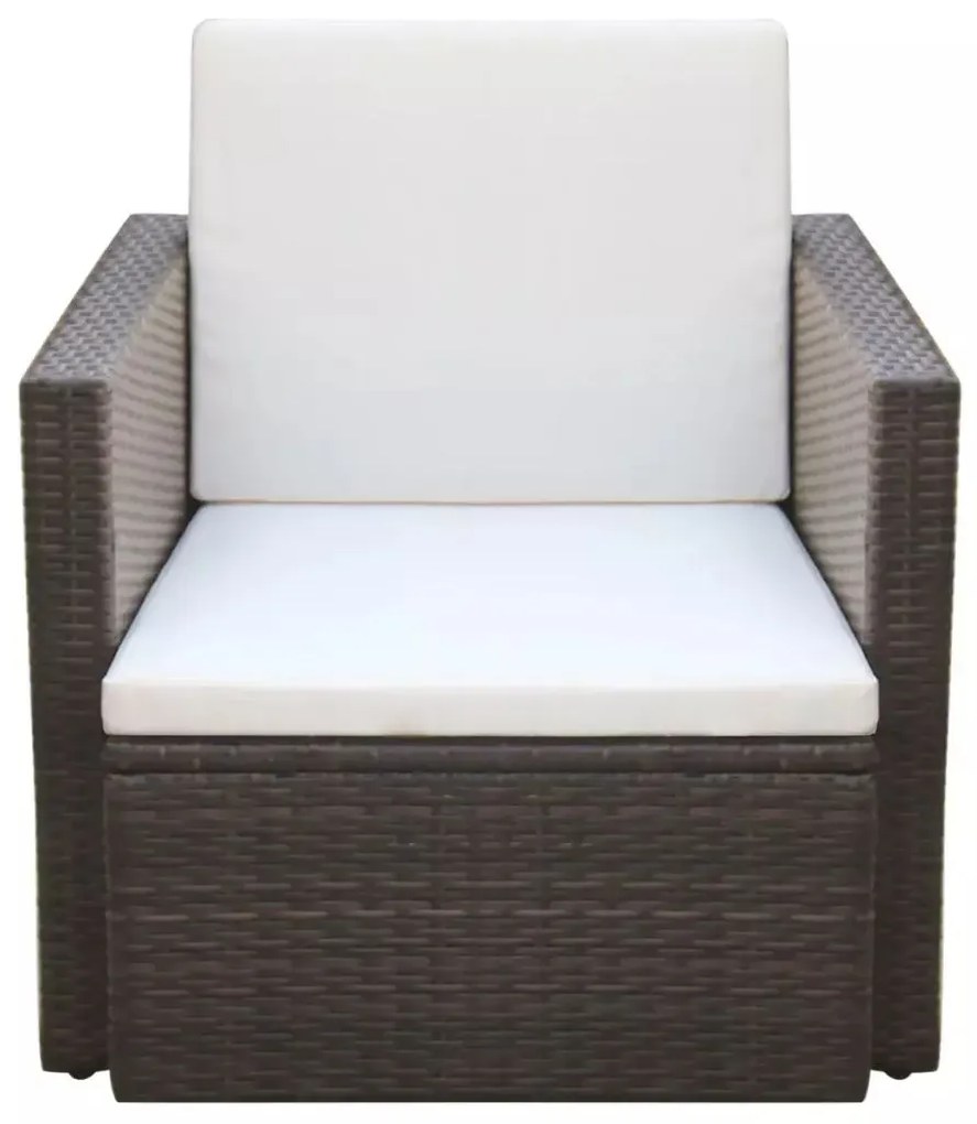 Brązowy polirattanowy fotel ogrodowy S8-H48