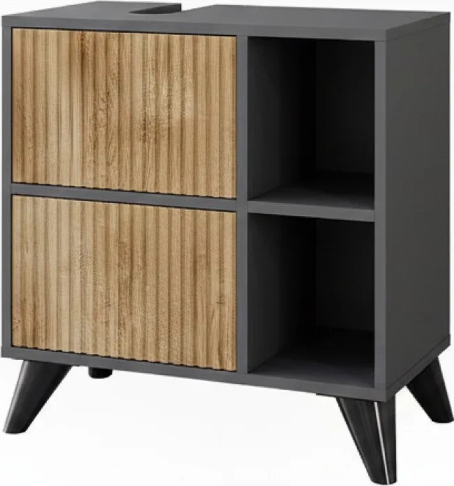 Szafka pod umywalkę antracyt/dąb górski 60x30x62 leano