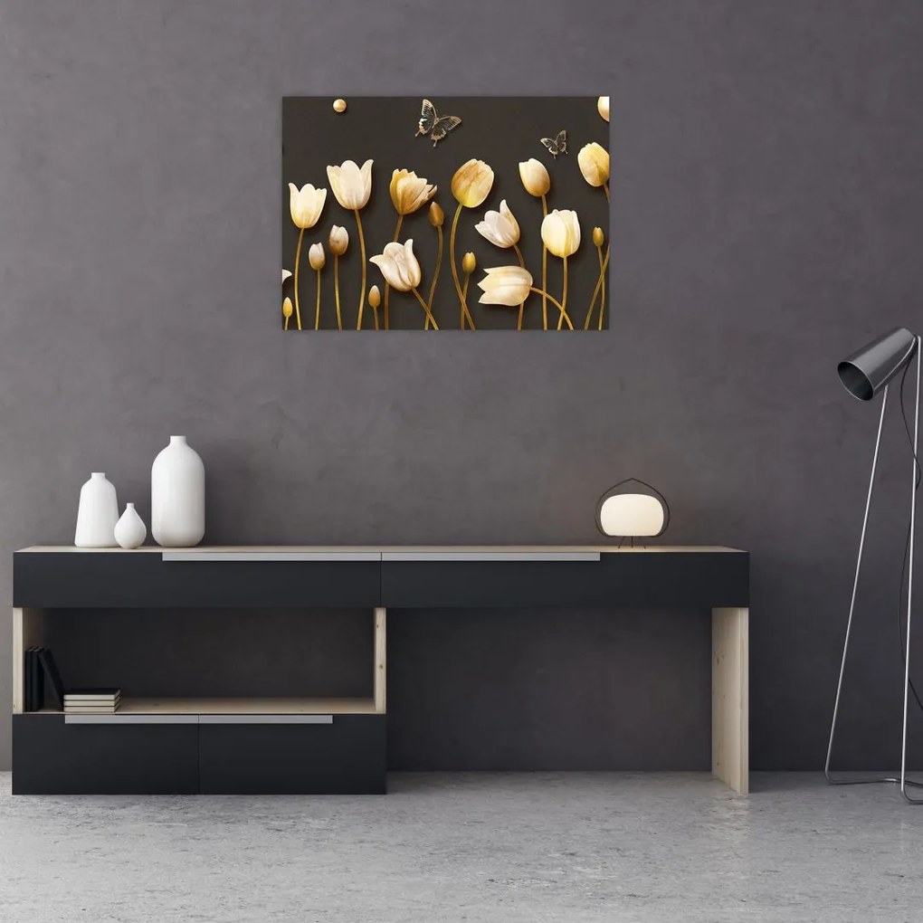 Obraz - Tulipany - abstrakcja (70x50 cm)