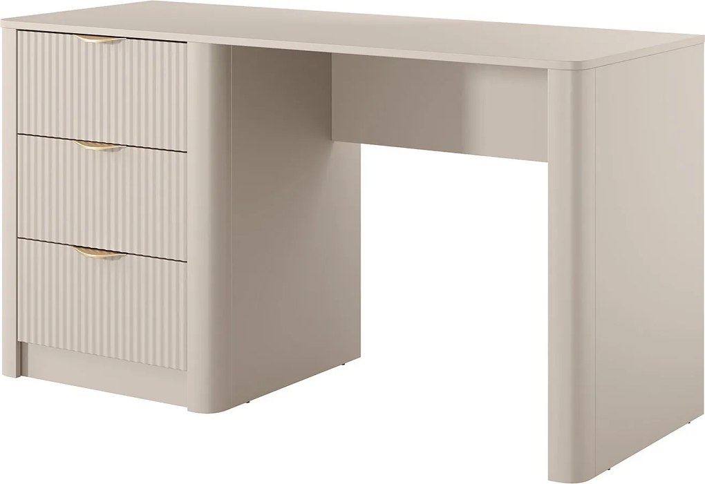 Biurko: beżowe, 140,4 x 55,1 x 76,4 cm