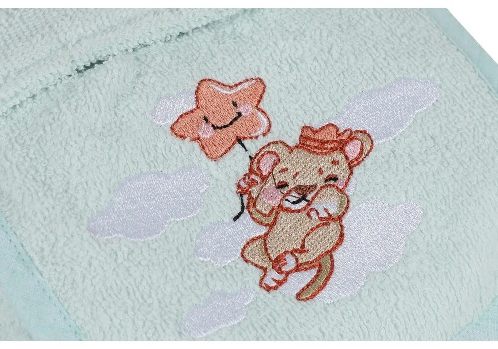 Miętowy bawełniany szlafrok dziecięcy w rozmiarze 1-2 lata Aslan – Foutastic