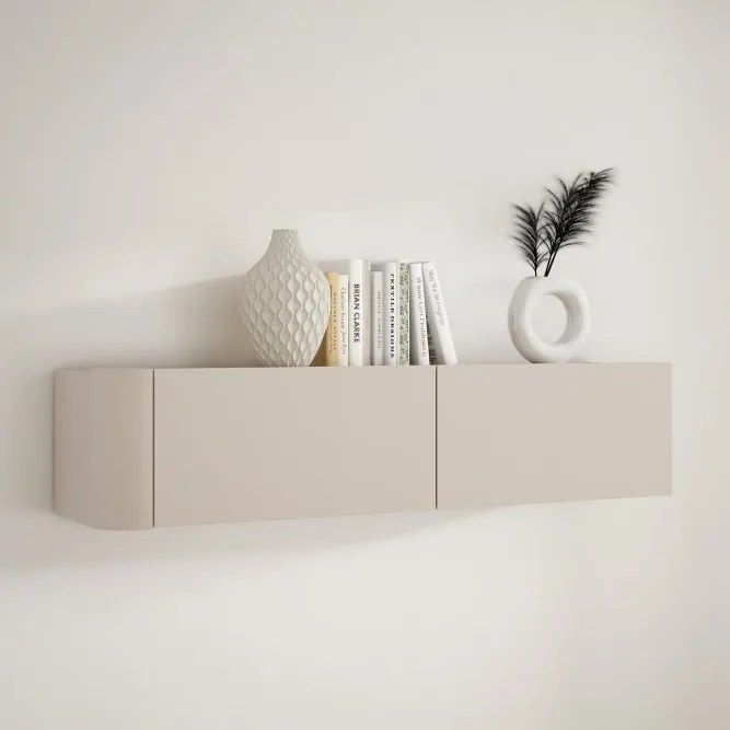 Dwudrzwiowa szafka ścienna Breathtaker 130 cm, kolor piaskowy