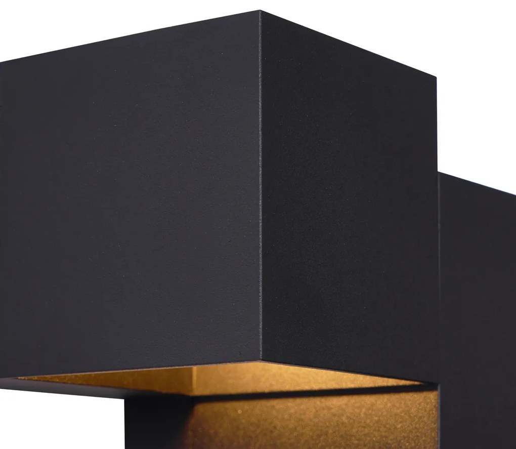 Nowoczesna lampa ścienna czarna 2-punktowa - Transfer Double