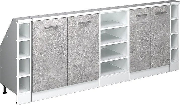 Szafka kuchenna na dach skośny beton 210x46x81.6 r-line