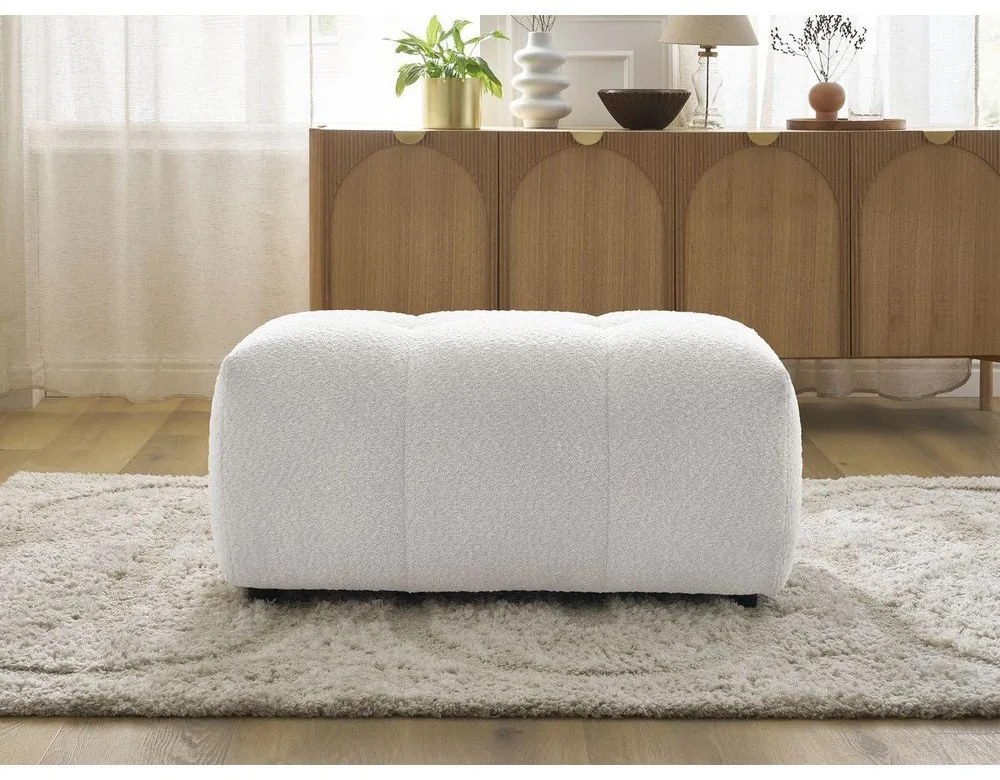 Biały podnóżek z materiału bouclé Roxelane – Bobochic Paris