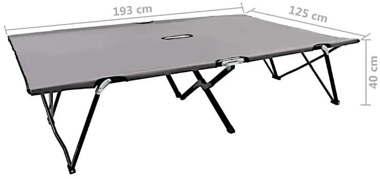 Szary dwuosobowy leżak N6-F89