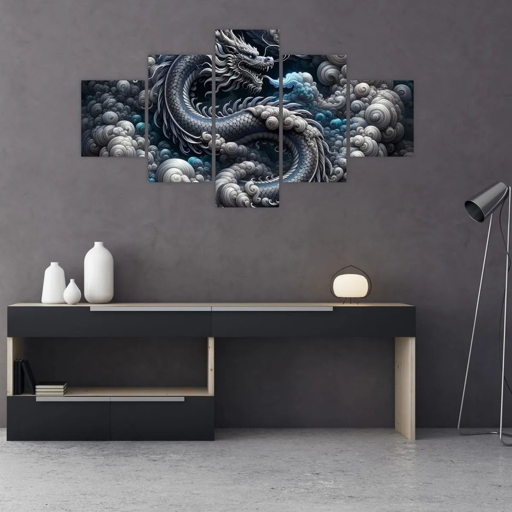 Obraz – Smok w dymie (125x70 cm)