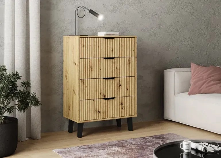 Stylowa komoda na nóżkach dąb artisan - Henex 5X
