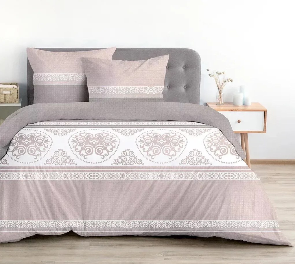 Pościel Bawełniana Greno Premium Versus 140x200 Beżowa GRENO