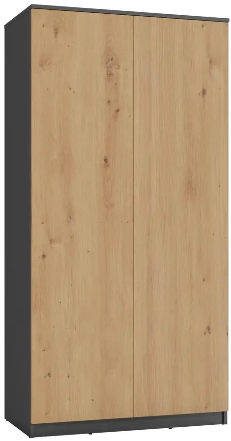 Szafa ubraniowa z półkami i drążkiem dąb artisan + antracyt K6-M50