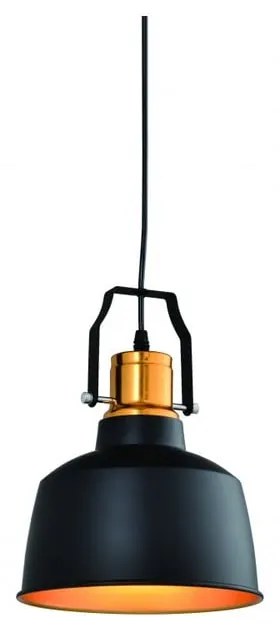 Lampa wisząca w czarno-złotym kolorze z metalowym kloszem ø 22 cm Monroe – GTV