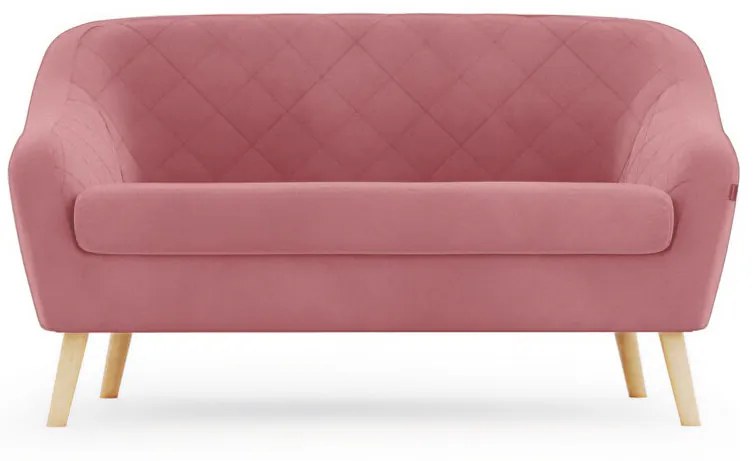 Dwuosobowa sofa w kolorze staro różowym CORANTI VELVET