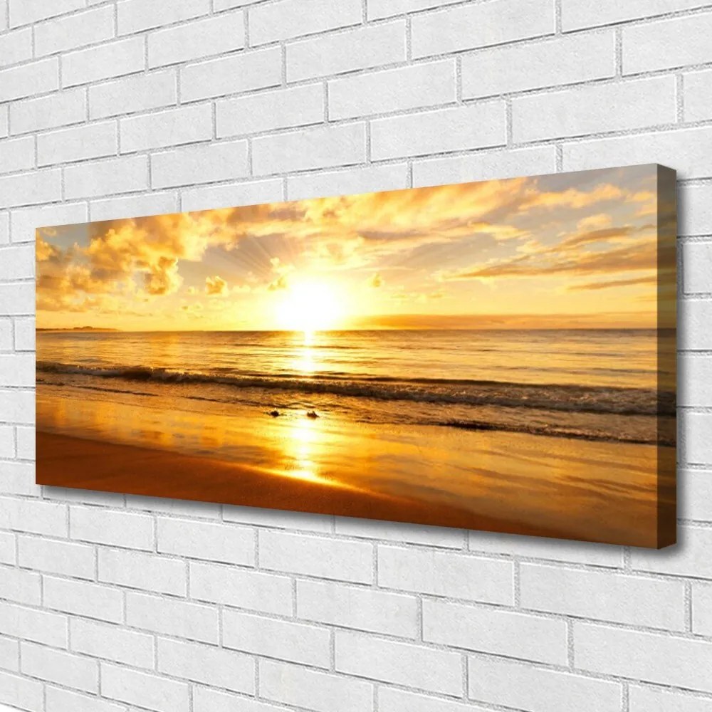 Obraz na płótnie Odblaski Słońca na Falach