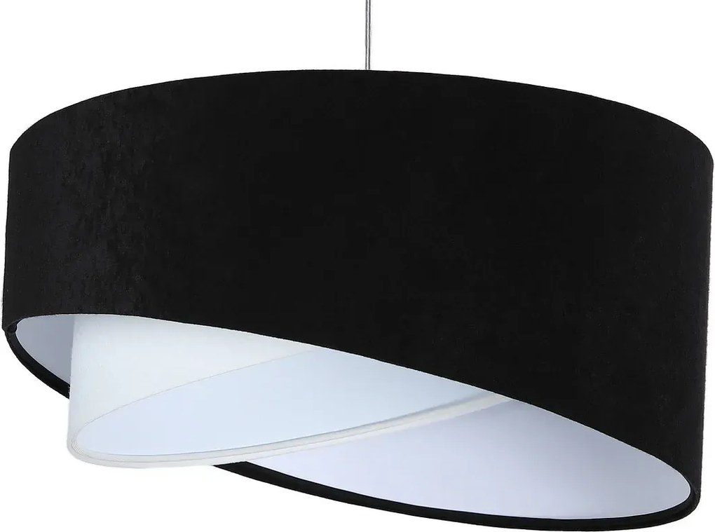 Czarno-biała lampa wisząca z weluru - 6X EX986 T1-Z95