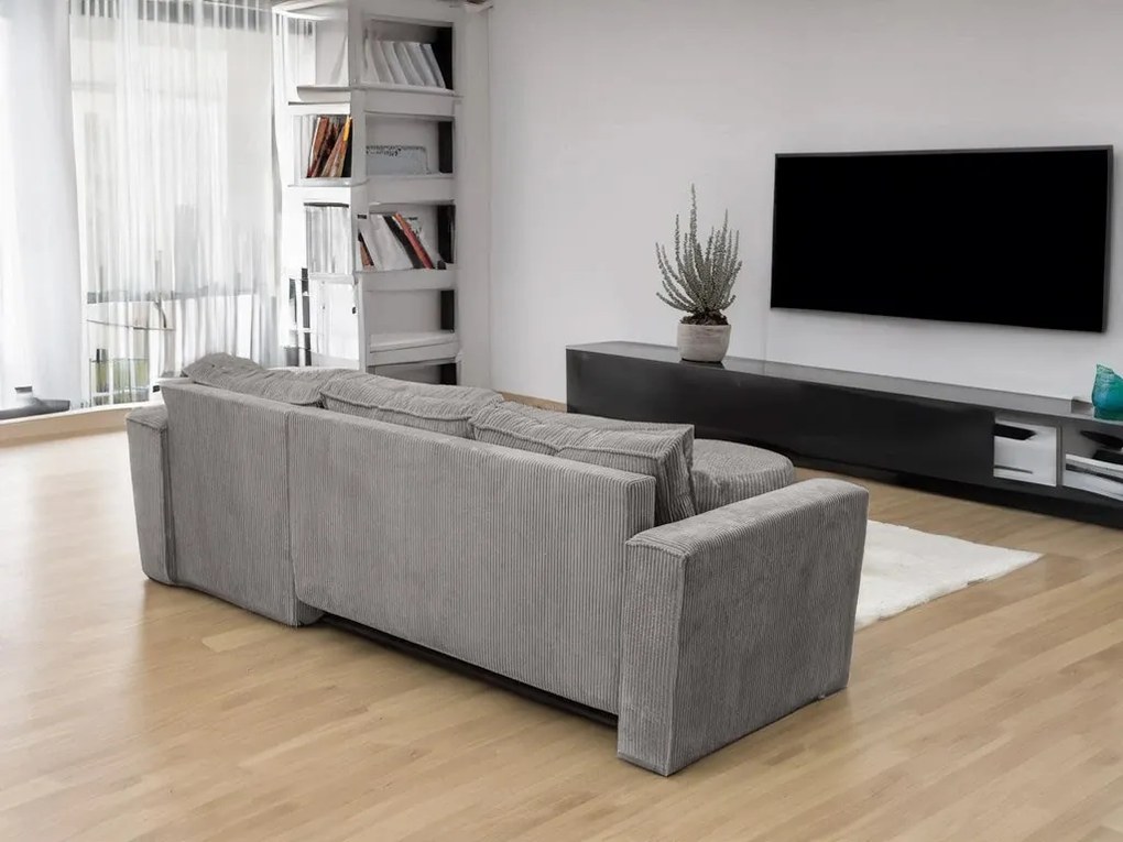 Rozkładana narożna sofa SMART COSARO jasno-szara, dwustronna + 2 poduszki GRATIS