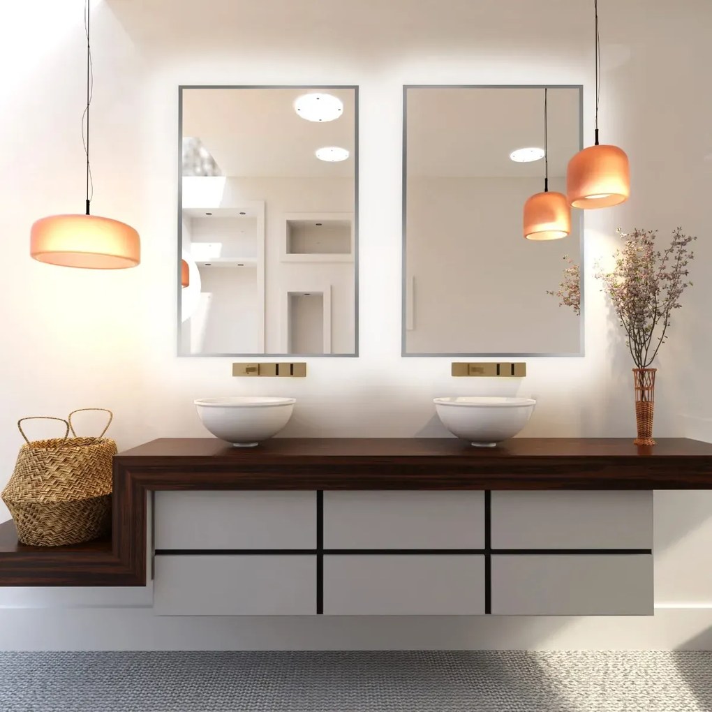 Lustro łazienkowe LUMO 90x60cm srebrne z oświetleniem LED BALTICA DESIGN