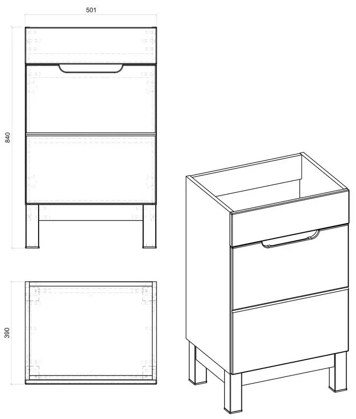 Szafka pod umywalkę stojąca 50 cm R5-C91