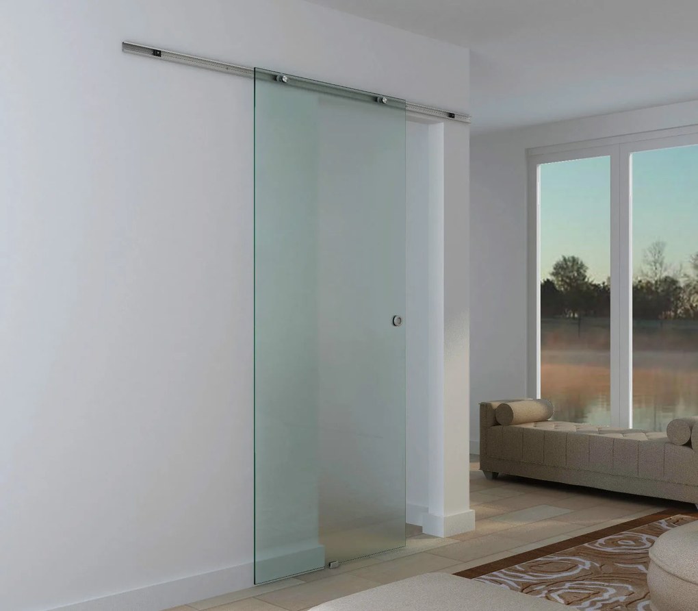 HOMCOM Drzwi Przesuwne Szklane Przezroczyste 1025 x 2050 mm Minimalistyczny Styl do Domu | Aosom PL