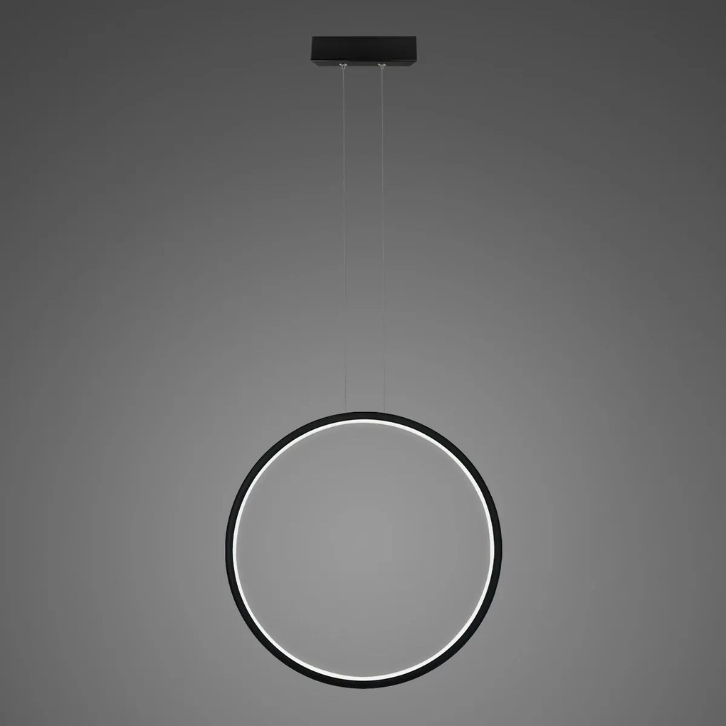 Pojedyncza lampa wisząca Ledowe Okręgi No.1 X In 60 cm 32W czarna