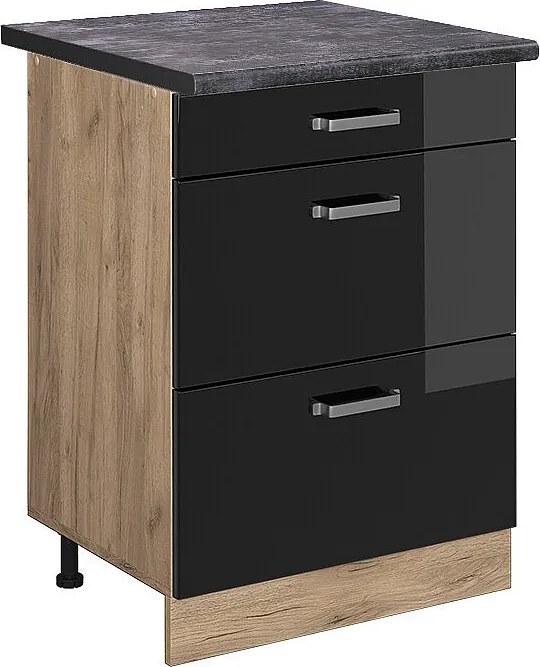 Szafka dolna do kuchni czarny wysoki połysk 60x60x81.6 r-line