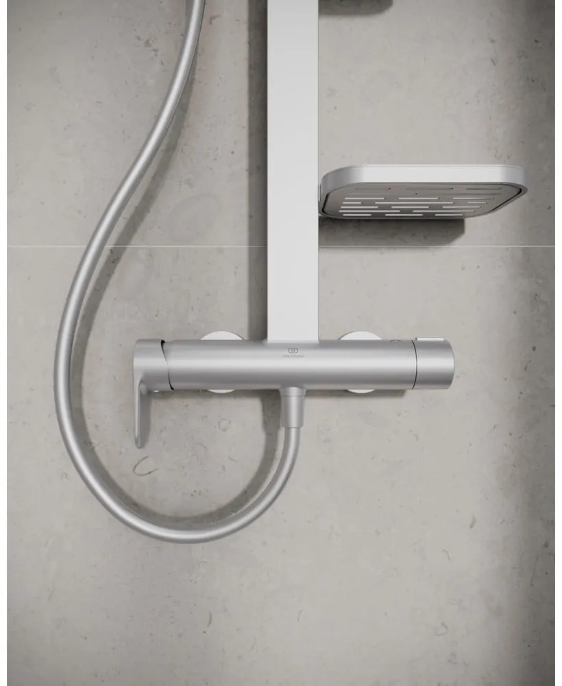 Metalowy zestaw prysznicowy w kolorze matowego srebra 111 cm ALU+ – Ideal Standard