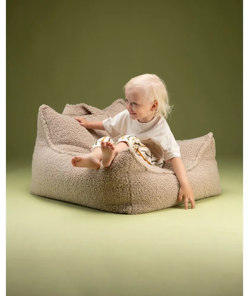 Jasnobrązowy dziecięcy worek do siedzenia z materiału bouclé Chair – Wigiwama