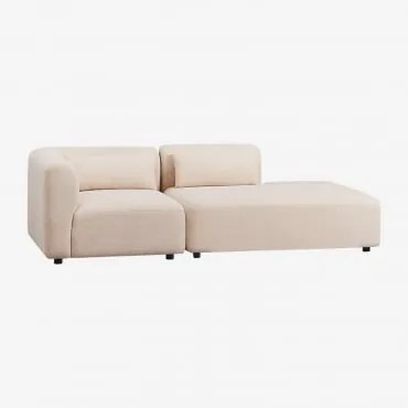 Sofa Modułowy Narożny 2-częściowy Z Prawym Szezlongiem Fogler Tkanina Baranek Boucle Kremowy Beż - Sklum
