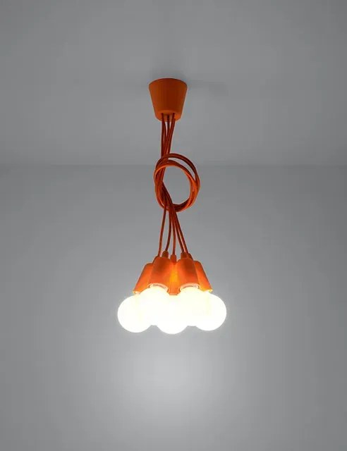 Pomarańczowa industrialna lampa wisząca - 3X EX543 C0-T34