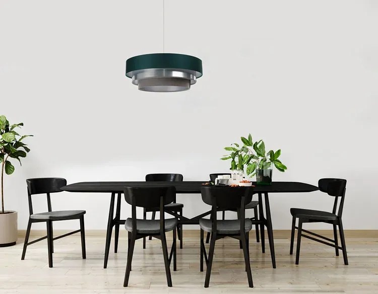 Trójkolorowa okrągła lampa wisząca z abażurem - 9X S462 R7-B00