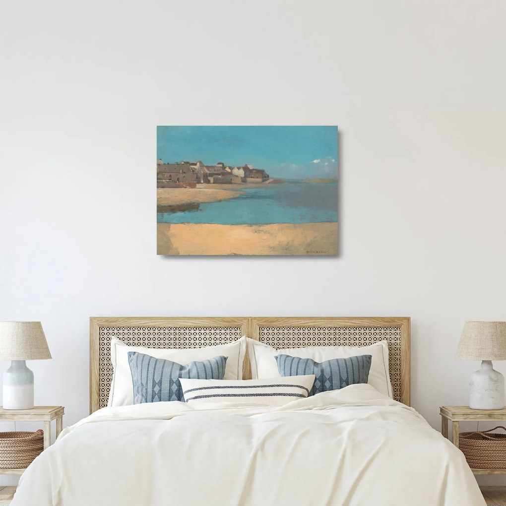 Obraz na szkle - Odilon Redon, Village by the Sea in Brittany, reprodukcje (70x50 cm)