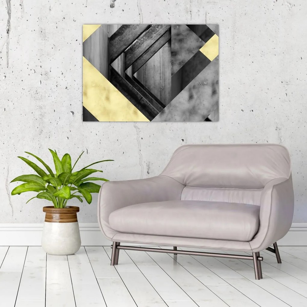 Obraz - Teksturowane kształty (70x50 cm)