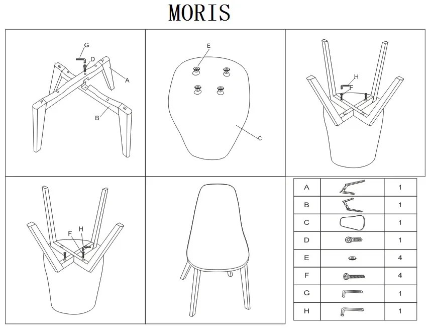 Krzesło MORIS białe SIGNAL