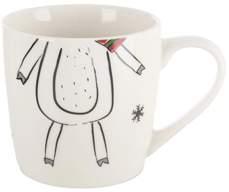 Biały porcelanowy zestaw kubka i miski ze świątecznym motywem 2 szt. 350 ml – Orion