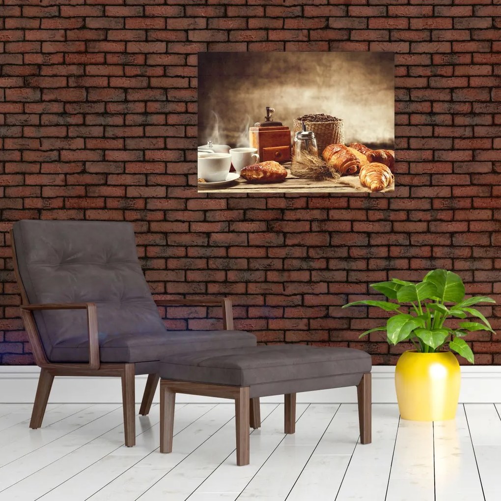Obraz na szkle - Kawa i śniadanie (70x50 cm)