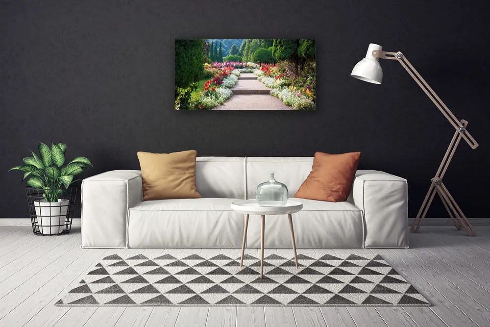 Obraz canvas Romantyczne Schody w Ogrodzie